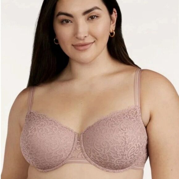 Thirdlove Artisan Lace Balconette Bra 40C Blush Pink Lace Sexy Supportive Comfy - Picture 1 of 6